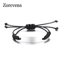 ZORCVENS простой Регулируемый длина ID браслет для женщин мужчин браслет универсальное Нержавеющее идентификационное ювелирное изделие