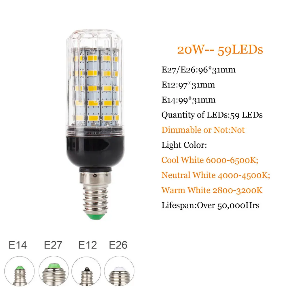 E27 E14 220V Светодиодный светильник 5730 SMD СВЕТОДИОДНЫЙ кукурузная лампа лампада ампулы светильник ing 24 27 30 36 59 69 72 светодиодный s лампа Bombillas Светильник лампы