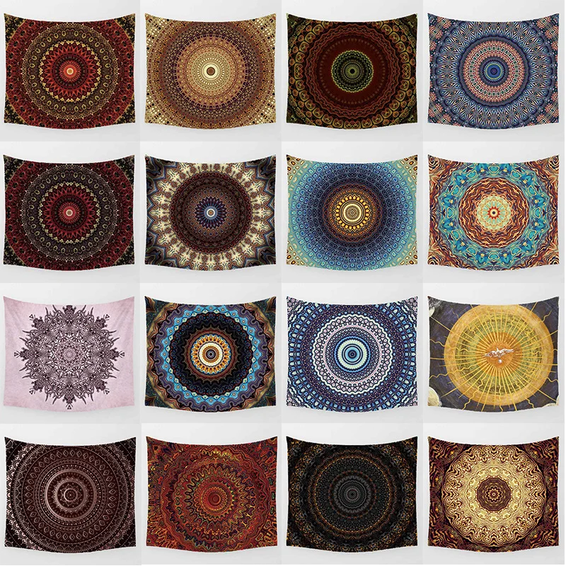 Hot sale high definition printing mandala flowers large tapestry wall