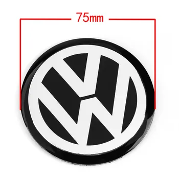 

4pcs 75MM Black Car Wheel Center Hub Cap Badge Emblem Decal Wheel Sticker Styling For VW