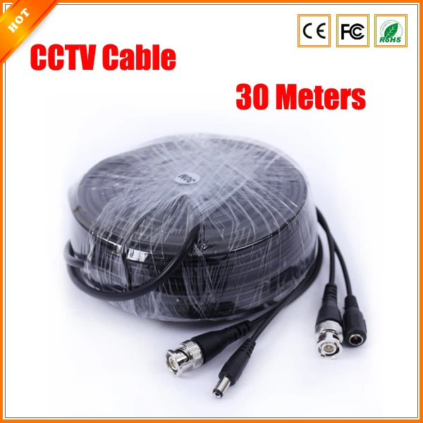 bilder für Neue Schwarze Farbe 30 mt (100ft) Lange BNC Power Video CCTV Kabel für Sicherheitssystem CCTV Zubehör bilder für Neue Schwarze Farbe 30 mt (100ft) Lange BNC Power Video CCTV Kabel für Sicherheitssystem CCTV Zubehör