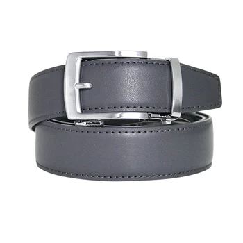 

New Arrivals Men 100% Genuine Leather Belt Cowhide Cowboy Belt Straps With Alloy Automatic Buckle Gray Color Leather Straps