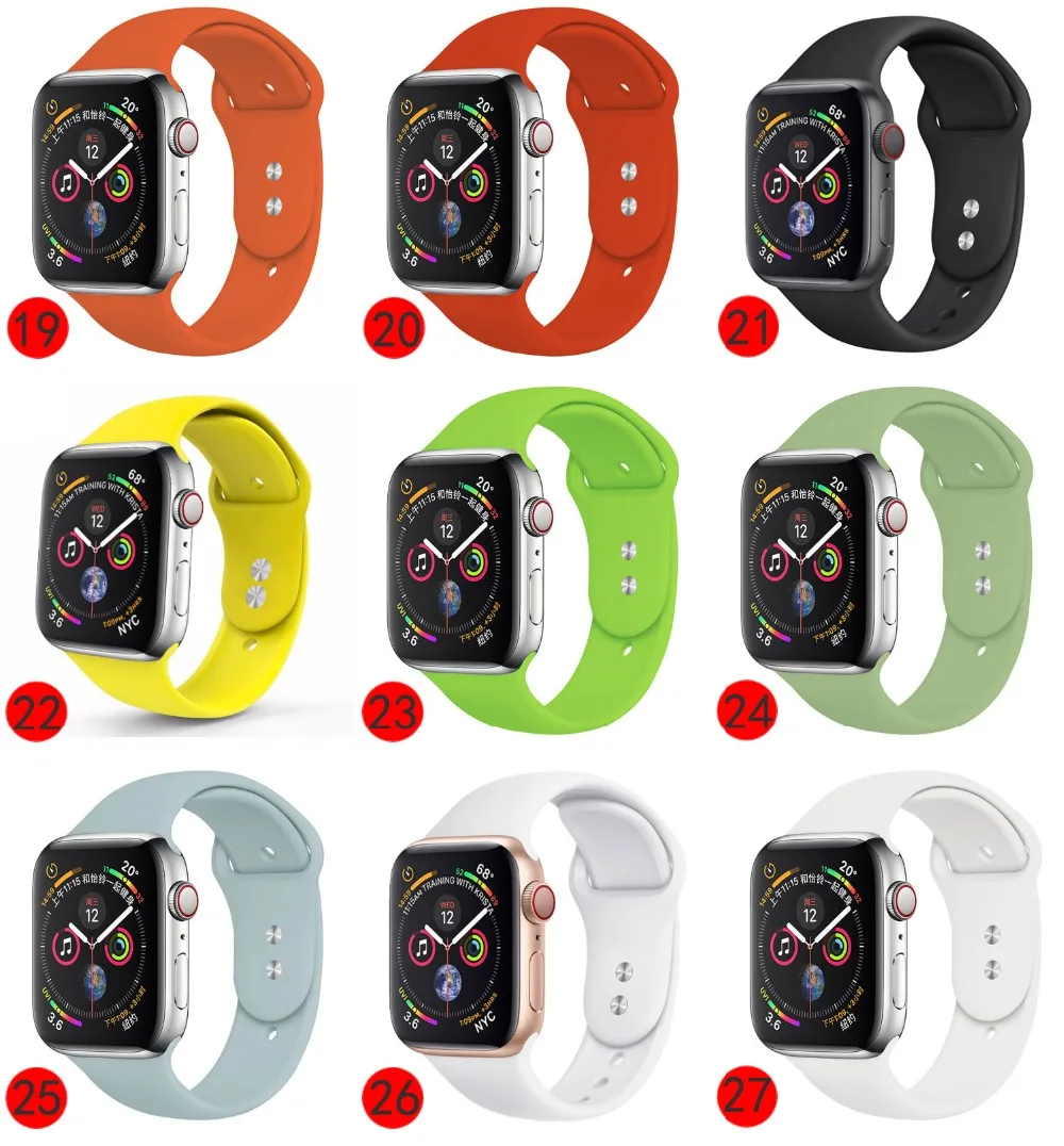 Силиконовый ремешок для apple watch 5 ремешок 40 мм 44 мм 42 мм 38 мм apple watch 4 apple watch 5 correa iwatch ремешок для часов аксессуары для часов