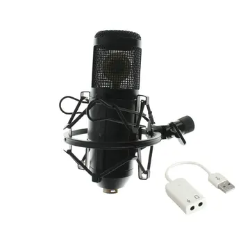 

New BM-800 BM800 Condenser Microphone Cardioid Pro Audio Studio Vocal Recording Mic KTV Karaoke with Shock Mount