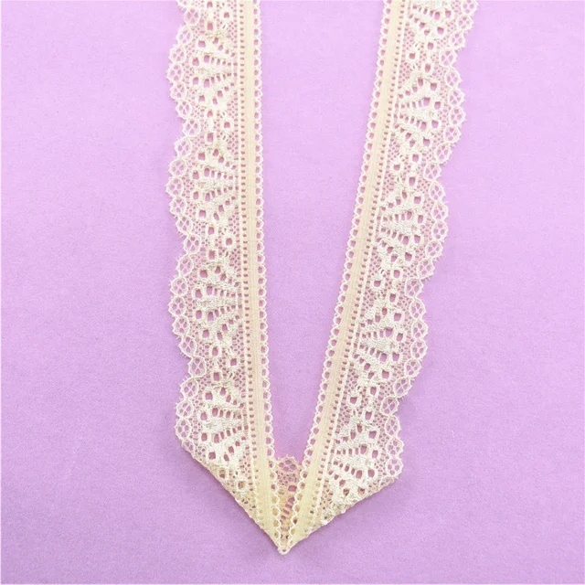 Stretch Ribbon 30Mm Wide White Embroidered Cotton Elasticity Trim Trimmings Clothing Underwear For Sewing,Black,5 Yards