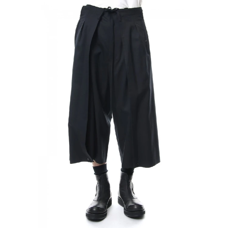 

27-44 New 2019 Men's clothing Hair Stylist Designer Ultra-loose Wide Leg Pants Culotte plus size costumes