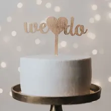 Мы делаем свадебный торт Топпер, Свадебный Блестящий деревянный акриловый торт Топпер, пара на заказ мы делаем День Святого Валентина торт Топпер