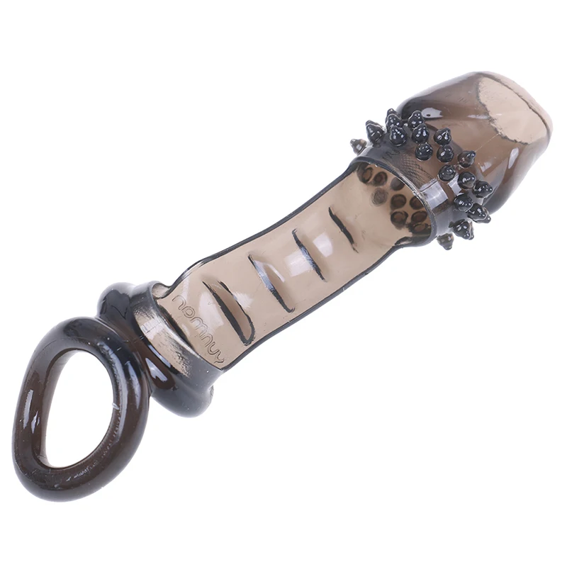 Male Penis Extension Sleeves For Adults Sex Penis Cock Ring Enlargement Condoms Intimate Goods Reusable Condom Cock Rings