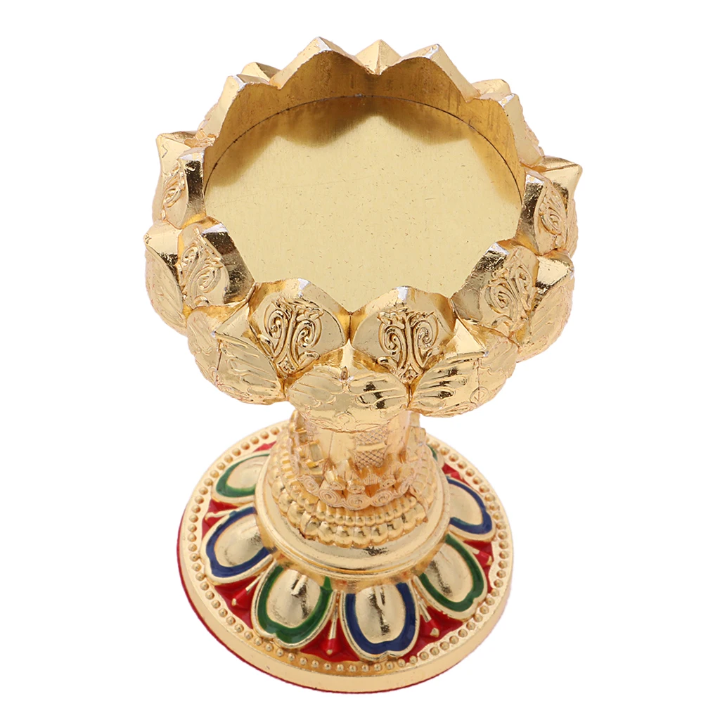45/76mm Height Buddha Lotus Butter Candle Lamp Holder Base Burner for Home Praying Safe/ Fortune/ Luck