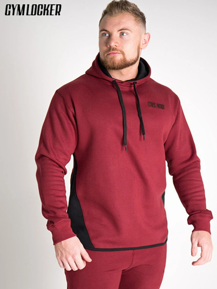 GYMLOCKER 2019 Brand New fashion men Hoodie sweatshirt print male casual gyms Fitness hoodies