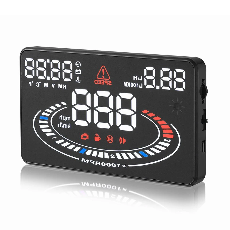 

Digital HUD Head Up Display Fuel Consumption Per Hour Detection / Elimination Fault Fatigue Driving Reminder Overspeed Alarm