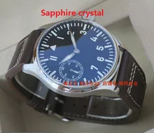 Sapphire crystal PARNIS big pilot ST3600 6497 gooseneck fine tuning movement blue luminous watches men s