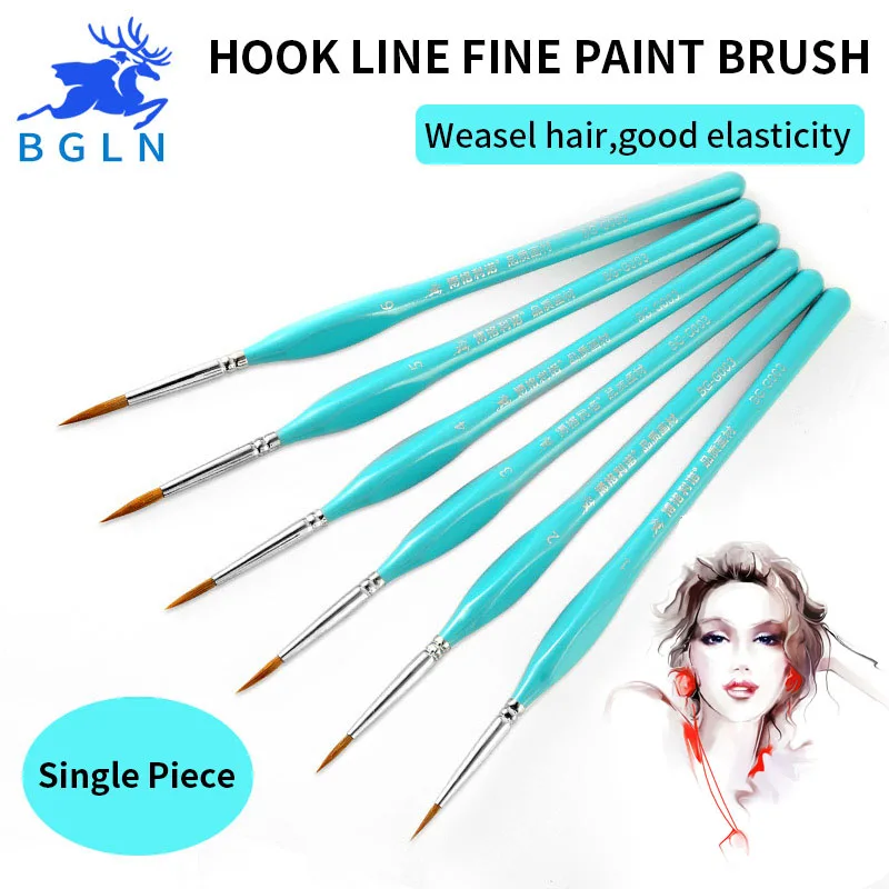 Goedkoop BGLN 1 Stks Wezel Haar Haak Lijn Pen Fijne Aquarel Kwast Voor Tekening Art Gouache Olieverf Borstel Art levert