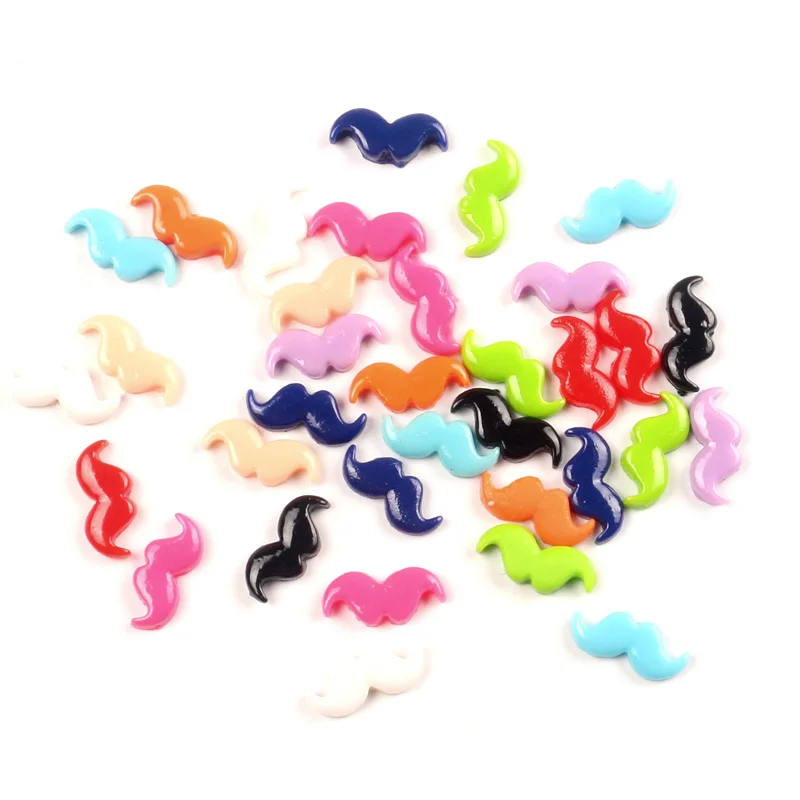 

LF 50Pcs Resin Mixed Moustache Decoration Crafts Flatback Cabochon Embellishments For Scrapbooking Kawaii Cute Diy Accessories