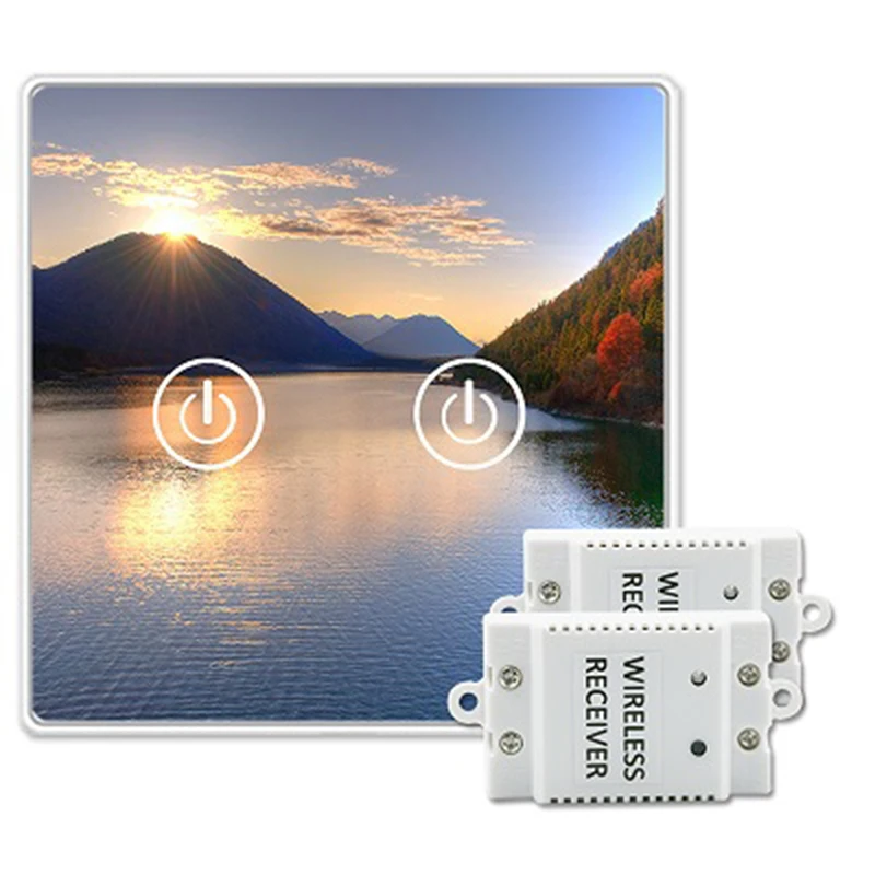Saful 2 Gang Way LED свет беспроводной сенсорный выключатель живопись Сделай Сам