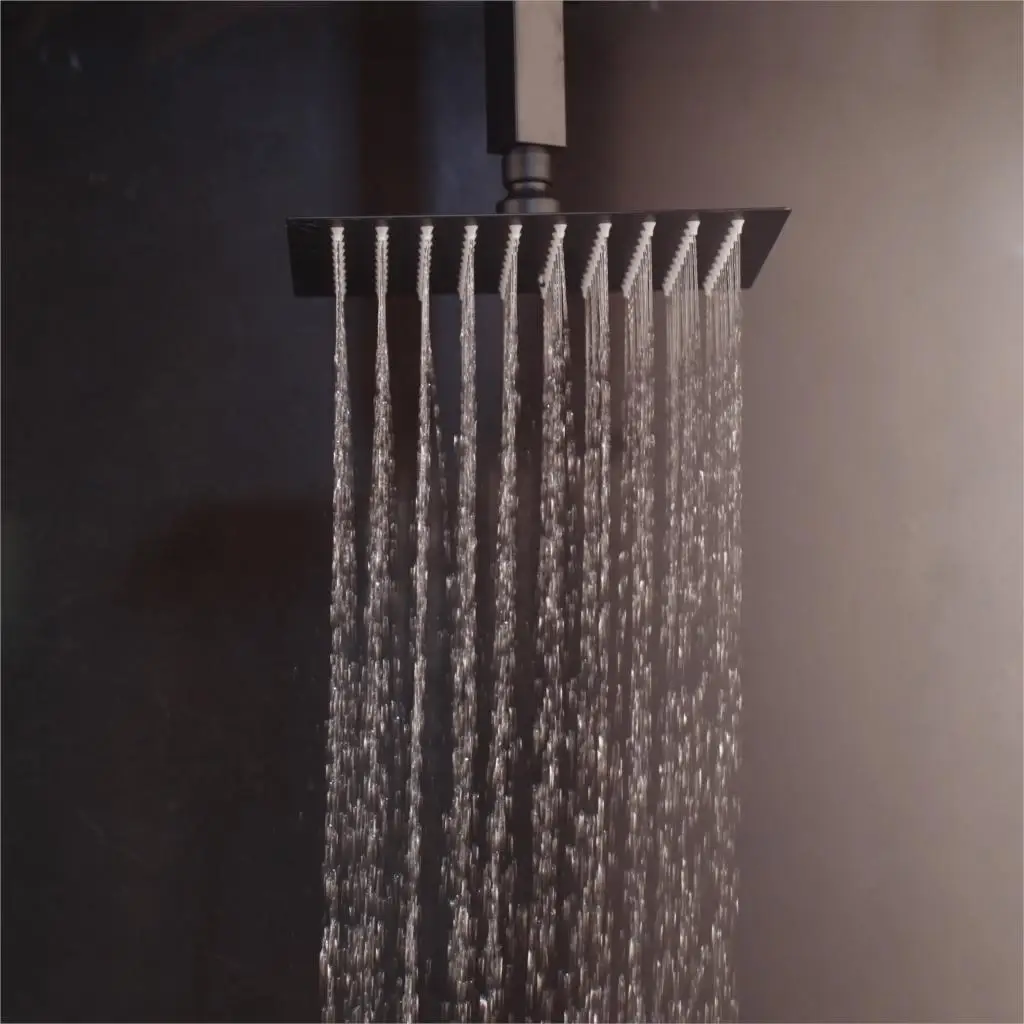 KEMAIDI Black Brass Bathroom Shower Faucet Digital Display Mixer Taps 3-Functions Shower Systerm Wall Mounted Bathtub Tap