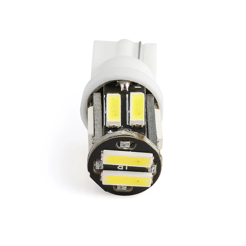 1 шт. W5W 10SMD 7020 SMD автомобильный T10 светодиодный 194 168 Клин сменный обратный приборная панель лампы белые лампочки для габаритных огней