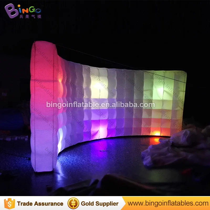  4 Meters inflatable wall partition/room divider/inflatable lighting wall for advertising with LED