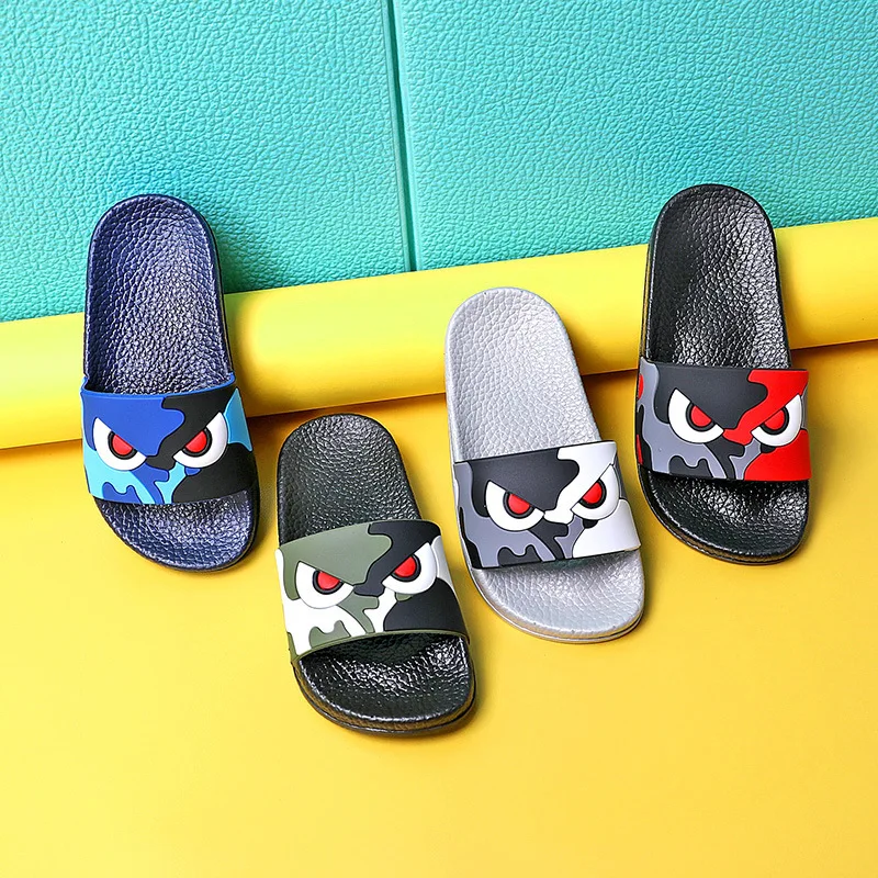 Новые детские тапочки для мальчиков; милая повседневная обувь с героями мультфильмов; удобная мягкая Высококачественная Нескользящая Детская домашняя обувь