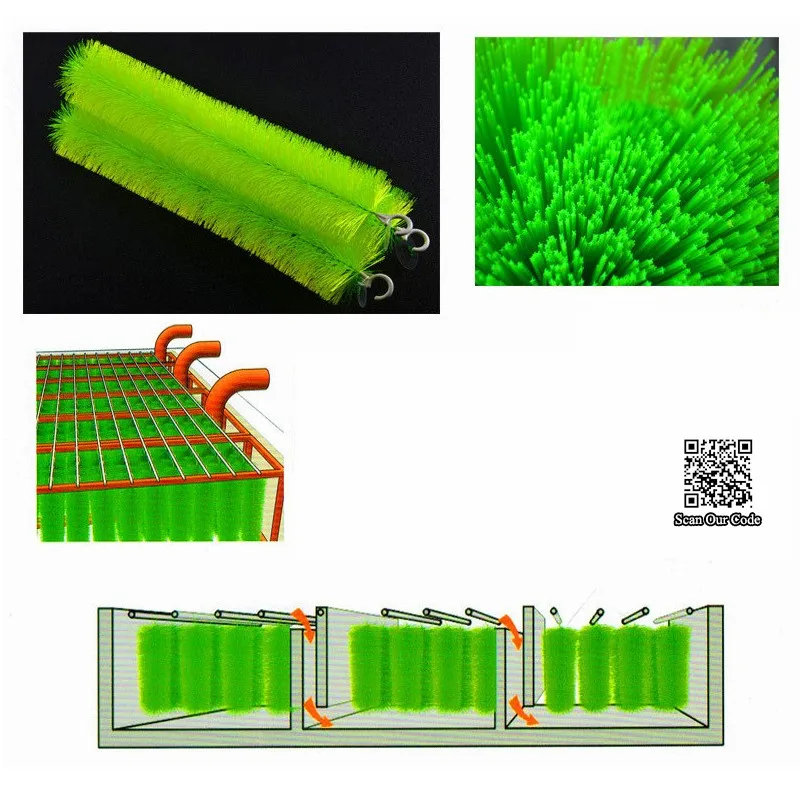 Фильтр для очистки аквариума, система фильтрации для разведения рыб в пруду, щетка для очистки аквариума, фильтрующая щетка 30 см 40 см 50 см, фильтр для удаления