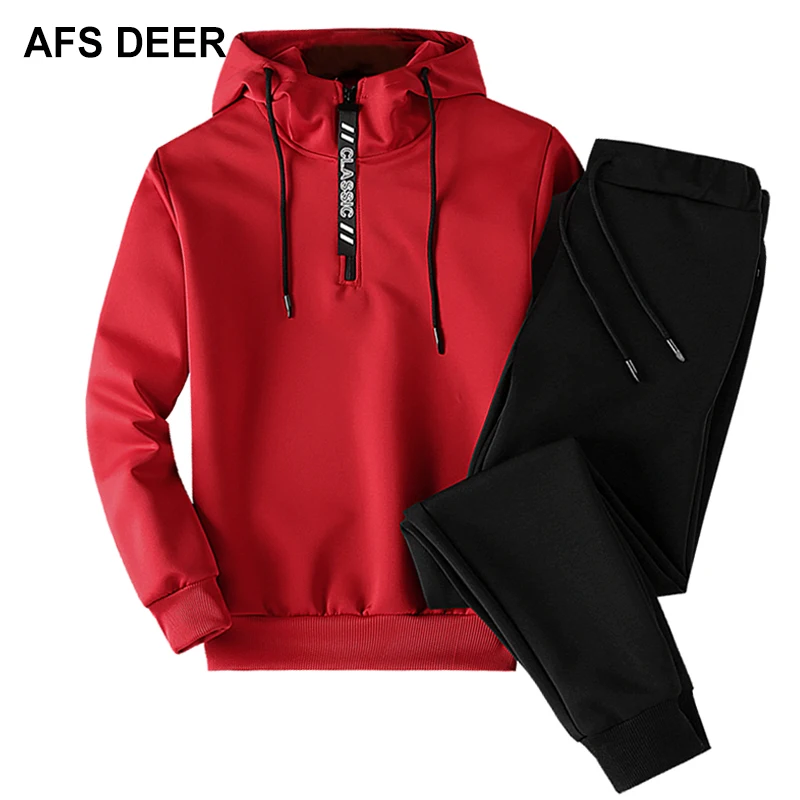 Spring Autumn Men's Clothing Casual Suit 2 Piece Tracksuit Set Hooded+Pants Sets Sportwear Men Set Sweatshirt Outwear Hoodie 4XL