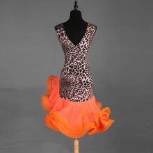 Леопардовое платье для латинских танцев женское сексуальное платье для сальсы платья для латинских танцев Одежда для латинских танцев танго платье для румбы для женщин