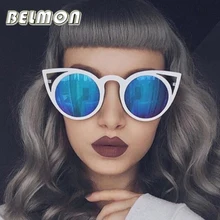 Модные солнцезащитные очки "кошачий глаз" для женщин, фирменный дизайн, солнцезащитные очки для женщин, Винтажные Солнцезащитные очки "кошачий глаз", зеркальные цветные линзы для женщин, RS167