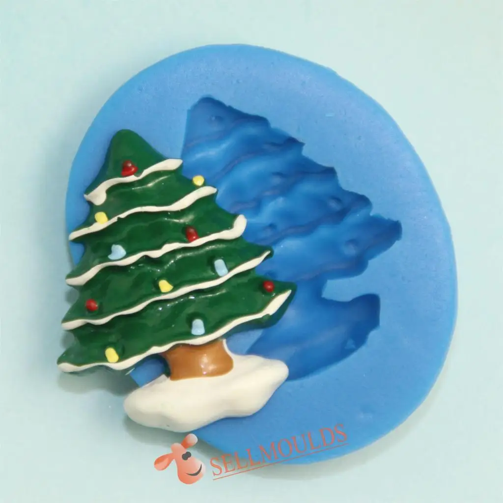 

F1008 Christmas Tree sugar craft silicone mold cake sugar craft decorating tools