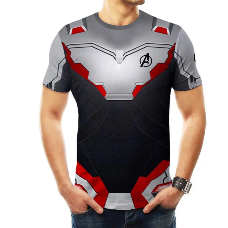 Cosplay Short Sleeve T-shirt Men Women Avengers 4 Endgame Quantum Realm 2019 New Superhero Costume Clothing Adult Summer Black