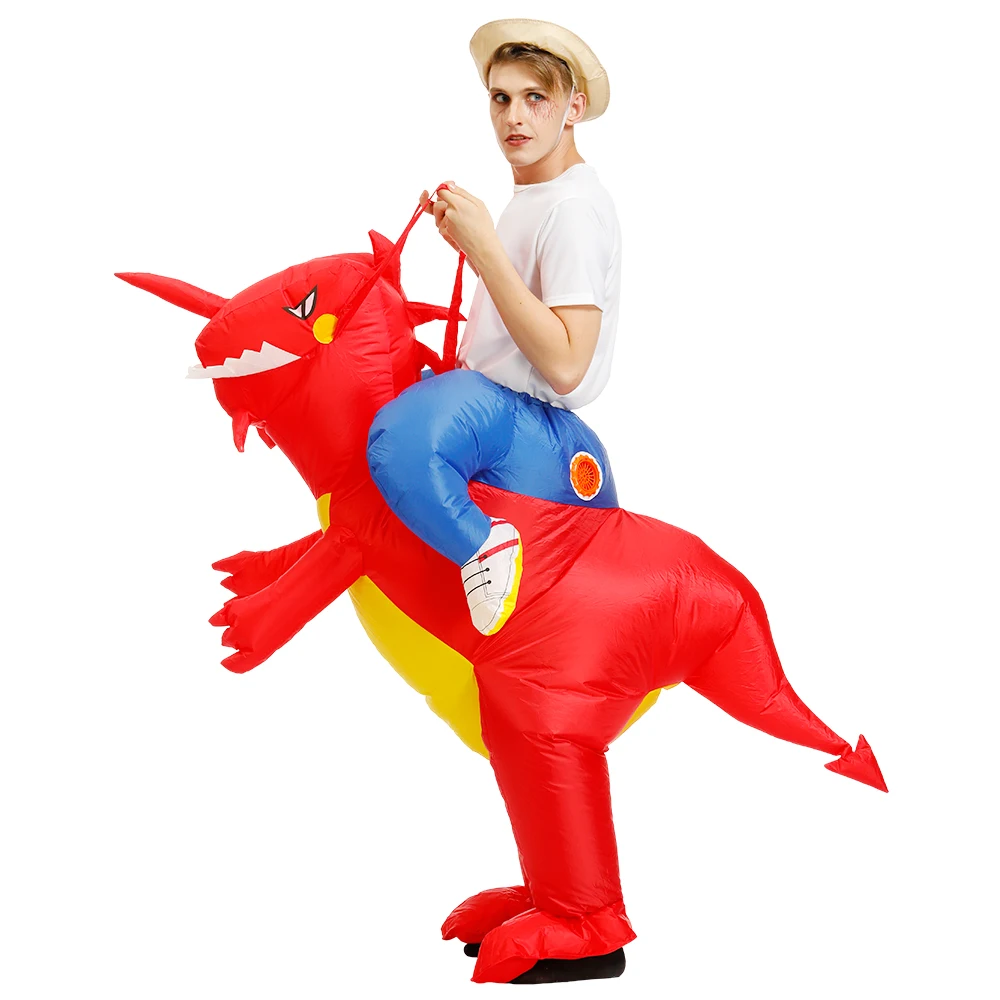 

Adult Red Inflatable Dinosaur Costume Halloween Costumes For Man Women Party Fancy Dress Walking Dino Cosplay
