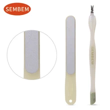 SEMBEM нержавеющая сталь пилочка для ногтей маникюрный набор кутикулы толкатель для ногтей Декоративная вилка Маникюрный Инструмент для отделки мертвой кожи вилка толкатель триммер