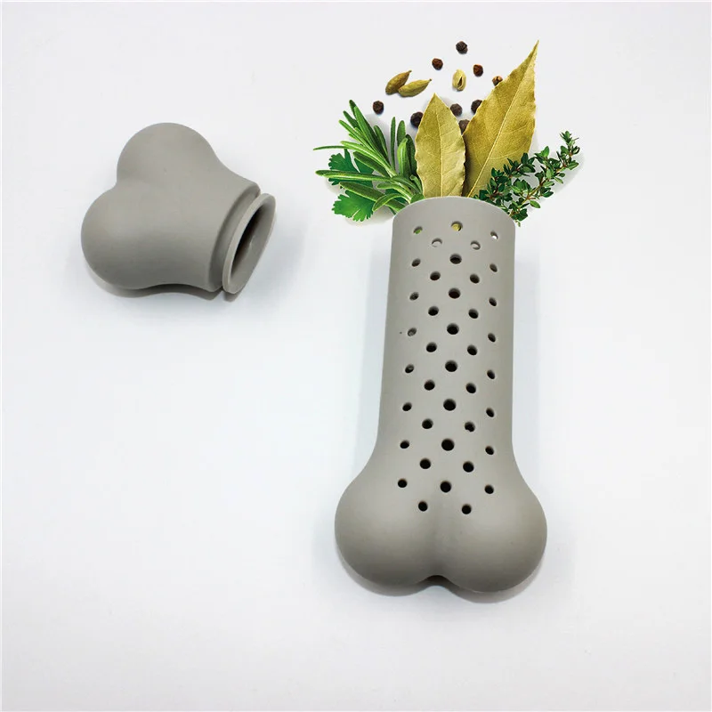 

Household Practical Bone Shape Herb Spice Strainer Filter Resuable Silicone Infuser For Tea Seasoning Pot Free Shipping