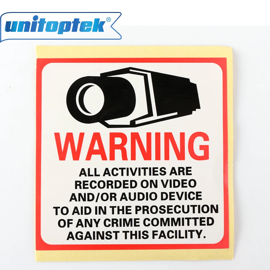 

20PCS/Lot waterproof Sunscreen PVC Home CCTV Surveillance Security Camera Video Sticker Warning Decal Signs 80*80mm