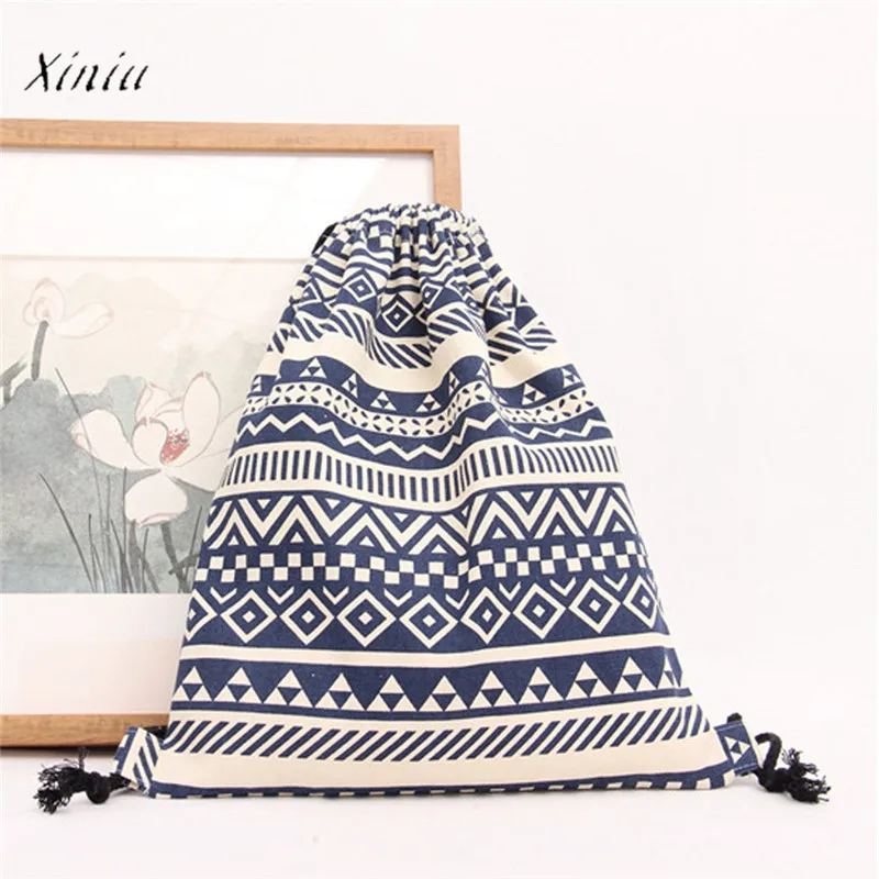 

New Women Drawstring Backpack Canvas Bag Unisex Fashion Casual Backpack Vintage Mochila Feminina 2018 New Women Backpack