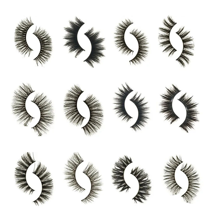 

BONNIE CHOICE 3 Pairs False Eyelashes Handmade 3D Mink Eye Lashes Natural Long Thick Cross Voluminous Full Strip Extension Lash