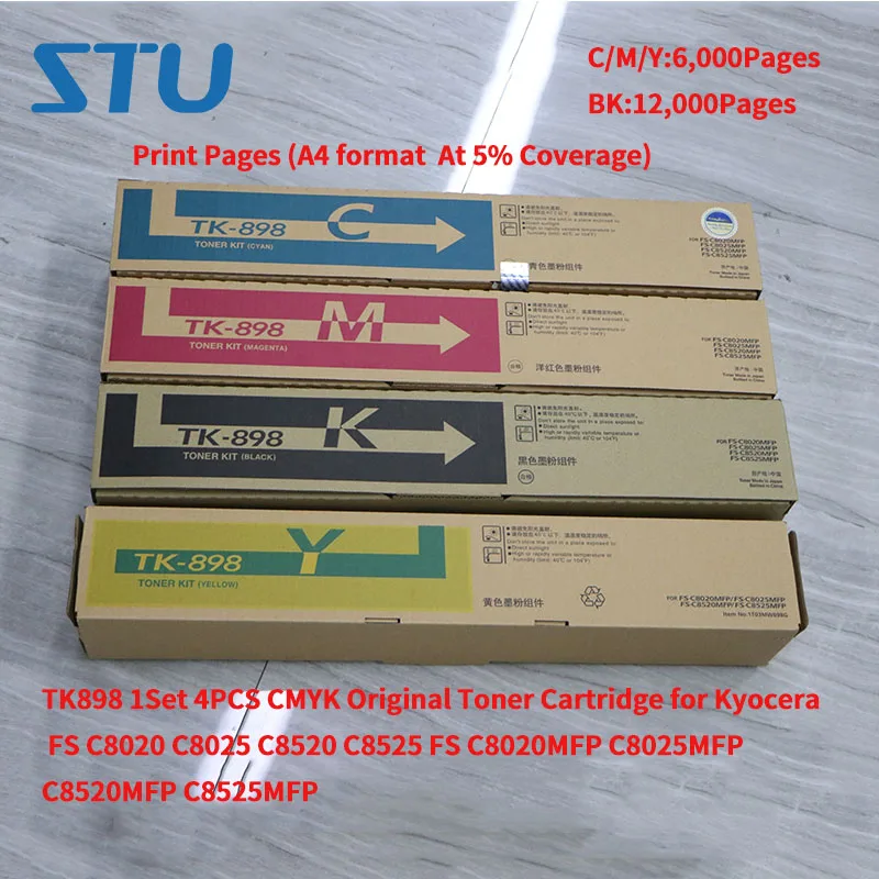 Оригинальный картридж TK898 с тонером CMYK для Kyocera FS C8020 C8025 C8520 C8525 C8020MFP C8025MFP C8520MFP C8525MFP