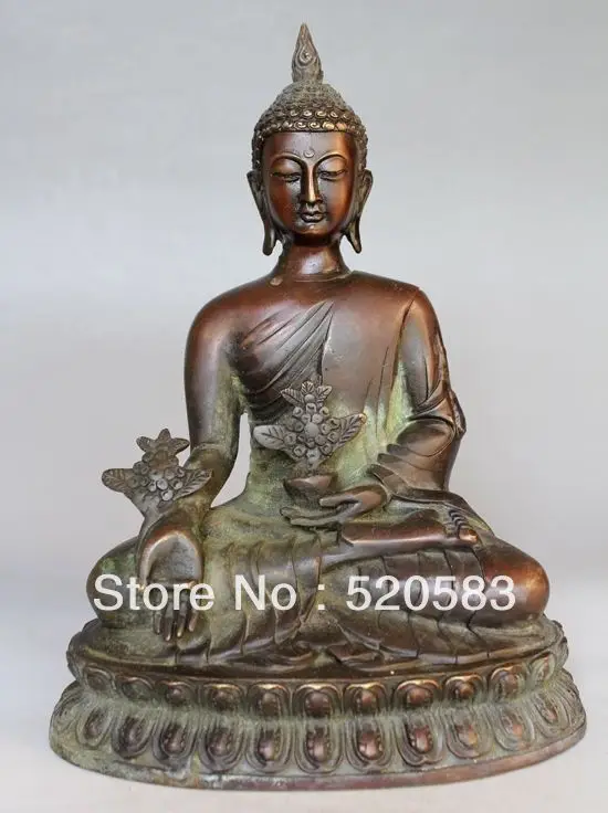 

free Collectable old bronze Tibet Buddhism Tantra Medicine Buddha Statue fast