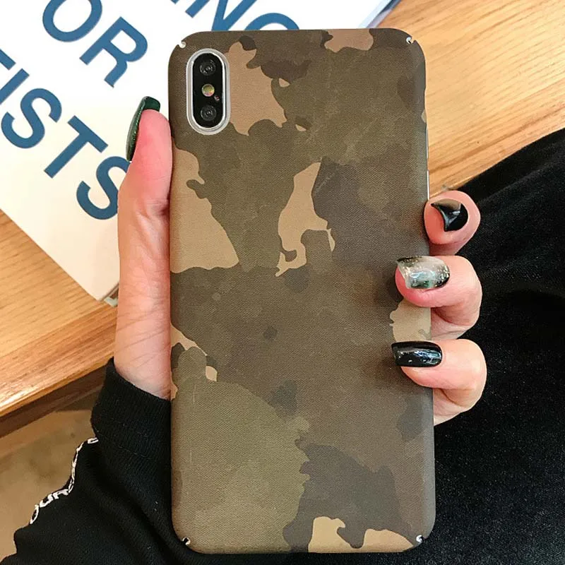 Камуфляж Жесткий телефон чехол для iPhone 6 7 8 плюс крышка X XS s Чехлы Fundas Coque capinha ПК |