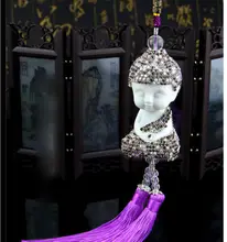 Auto Rearview mirror car ornament hanging Crystal accessories interior bling decoration Buddha Hanging Ornament