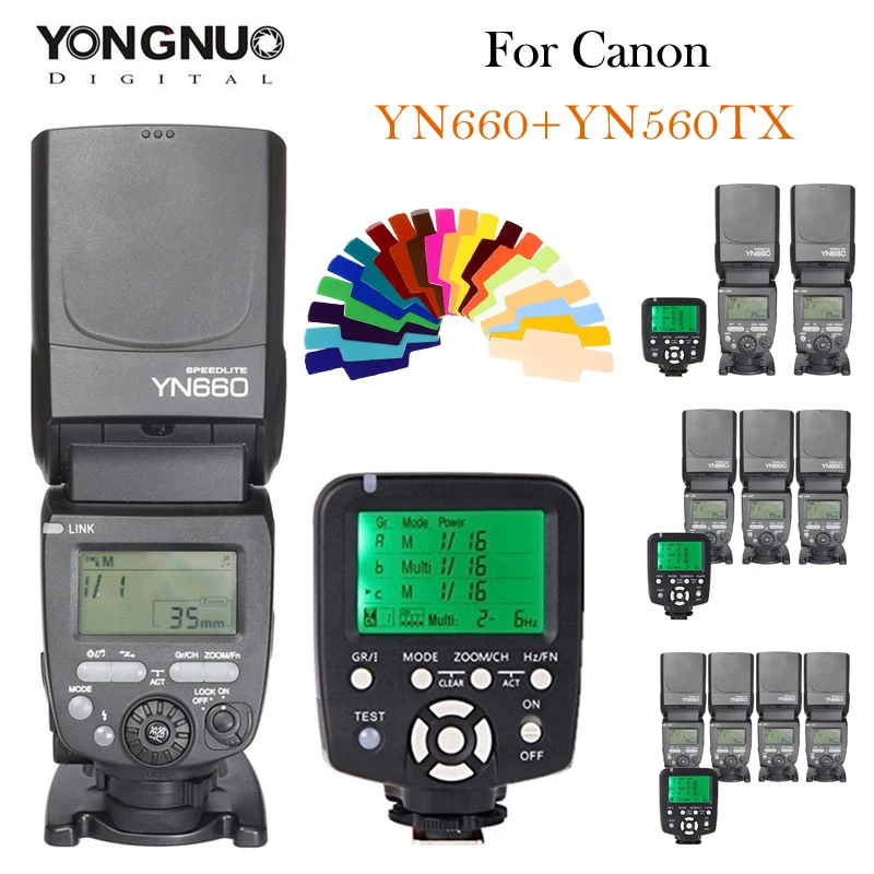 YONGNUO Вспышка Speedlite YN660 2.4 Г Беспроводной HSS 1/8000 Мастер + YN560TX Триггера Для Canon Камера