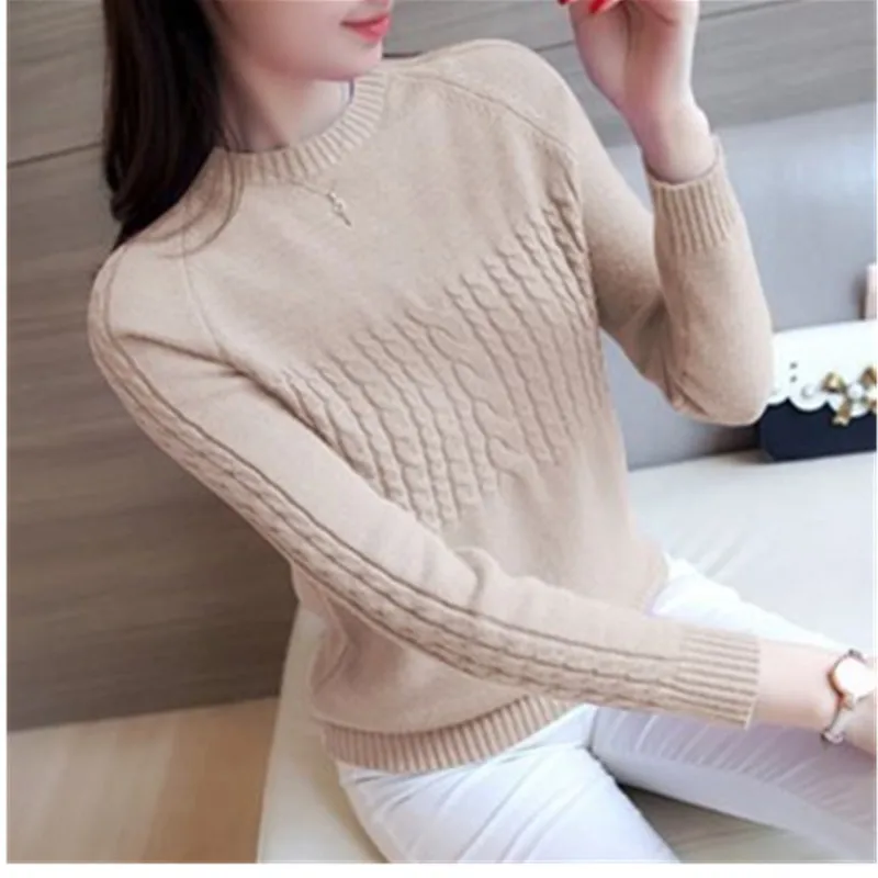 Spring Autumn Women's O neck Long-sleeve Knitwear Pullover Sweater Slim Women's Bottoming Shirt Short Warm Soft Knit Sweaters