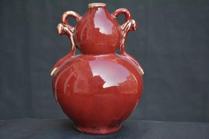 

antique QingDynasty porcelain Vase,Red glaze,LANG YAO RED,Hand-painted crafts,Decoration,collection &Adornment