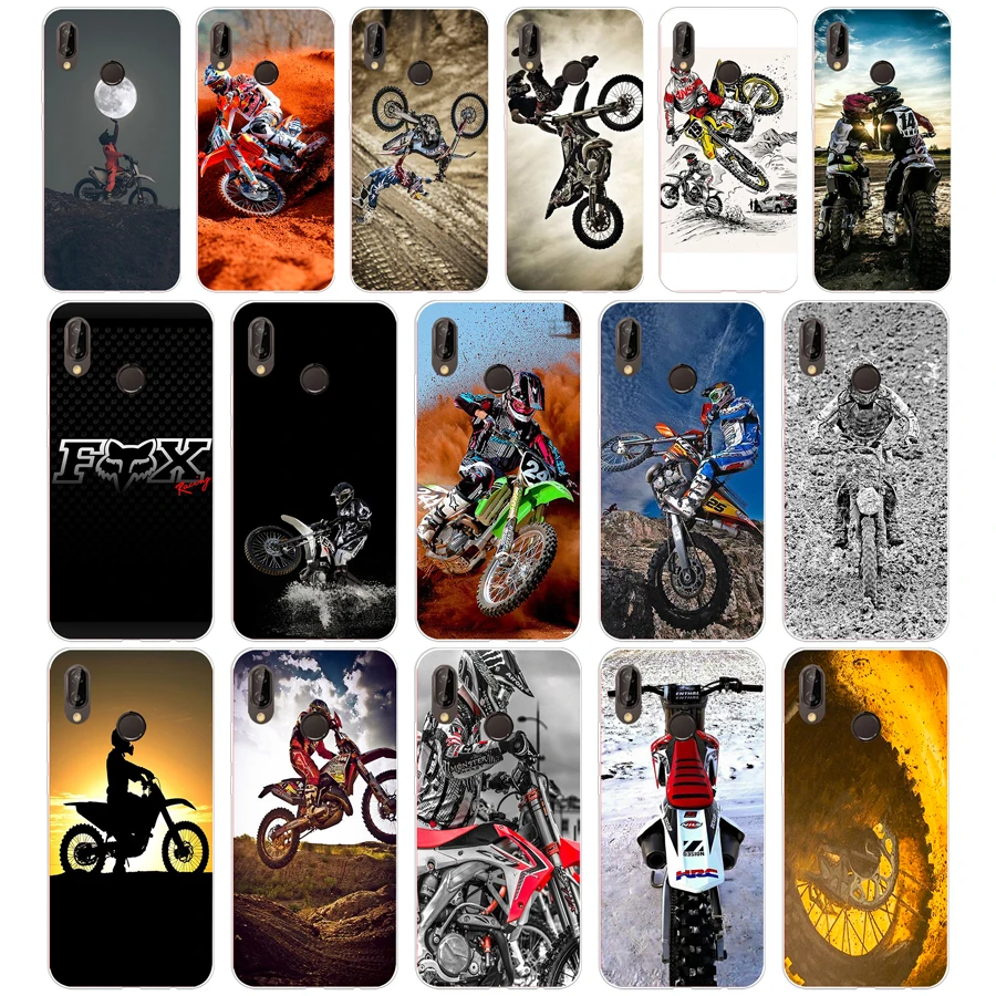 

248SD Motocross moto cross dirtbikes Soft Silicone Tpu Cover Case for Honor 10 huawei p mate 10 20 30 lite y5 y6 prime