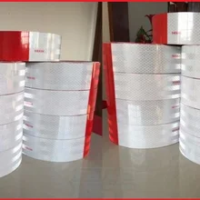 5 см* 45,7 м высокий свет красный и белый отражающий Self-липкая сигнальная лента светоотражающий логотип наполная пленка
