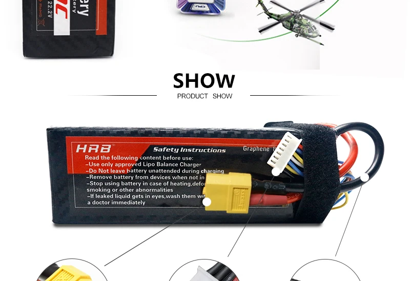 HRB Графен 2S 7,4 V 3000mah Lipo батарея 3S 11,1 V 4S 14,8 V 5S 18,5 V 6S 22,2 V 100C XT90 XT60 Deans T EC5 Запчасти для радиоуправляемых автомобилей и самолетов