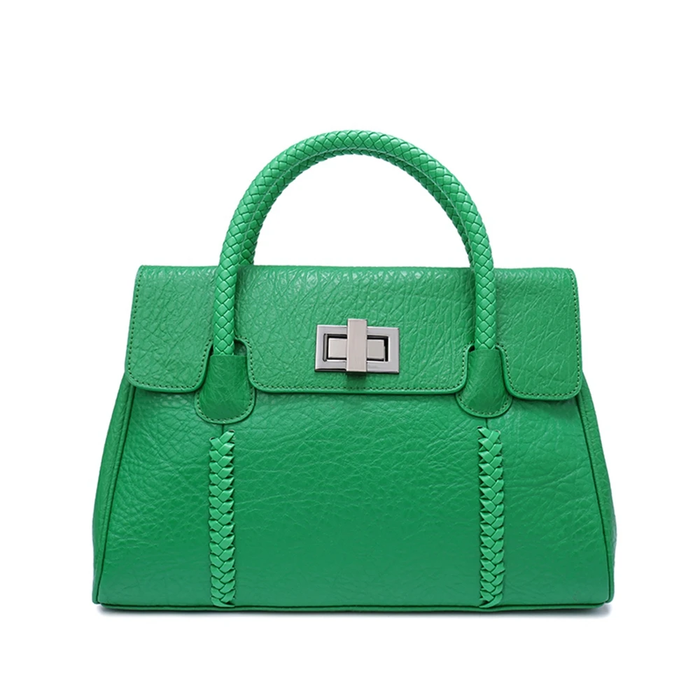 

Real Cow Leather Ladies HandBags Women Genuine Leather bags Totes Messenger Bags Hign Quality Designer Luxury Brand Bag green