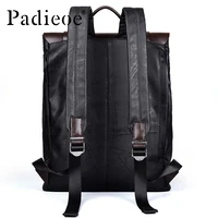 Padieoe men backpack bookbag mens bag genuine leather luxury college back pack fashion waterproof travel luggage bag laptop 6