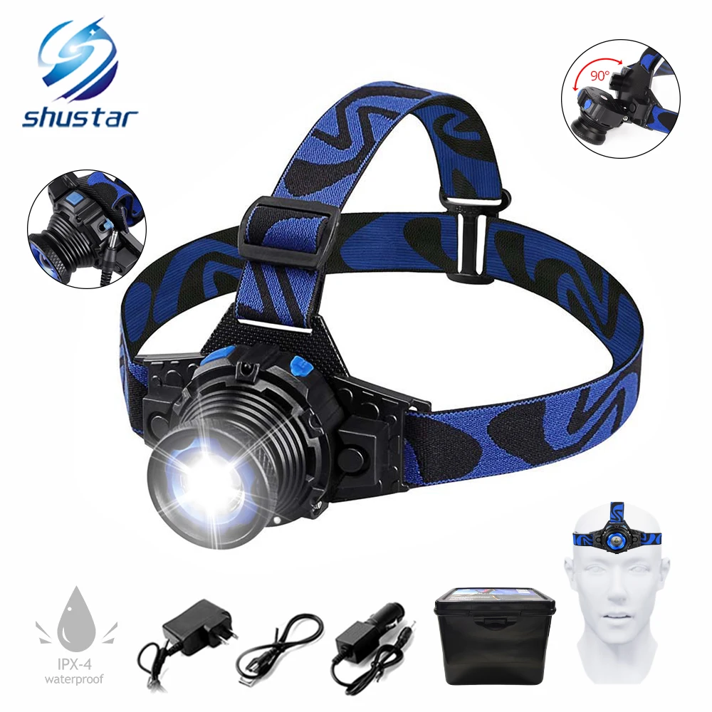 

Portable rechargeable LED Bicycle headlights 3 light mode built-in battery waterproof Rotating zoom Bike light Cycling lighting