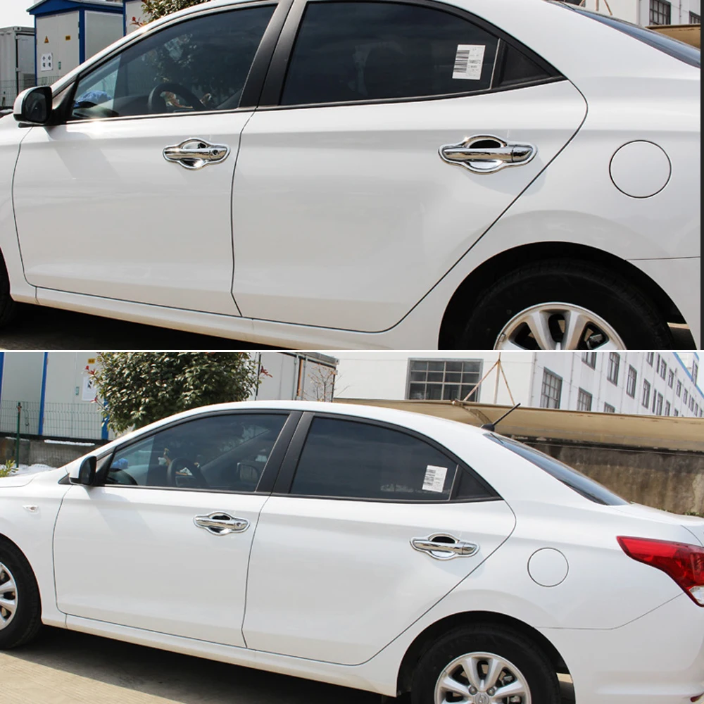 Для hyundai Solaris автомобильный Стайлинг ABS боковая дверная ручка крышка и дверная чаша крышка хромированная отделка рамка для укладки литья