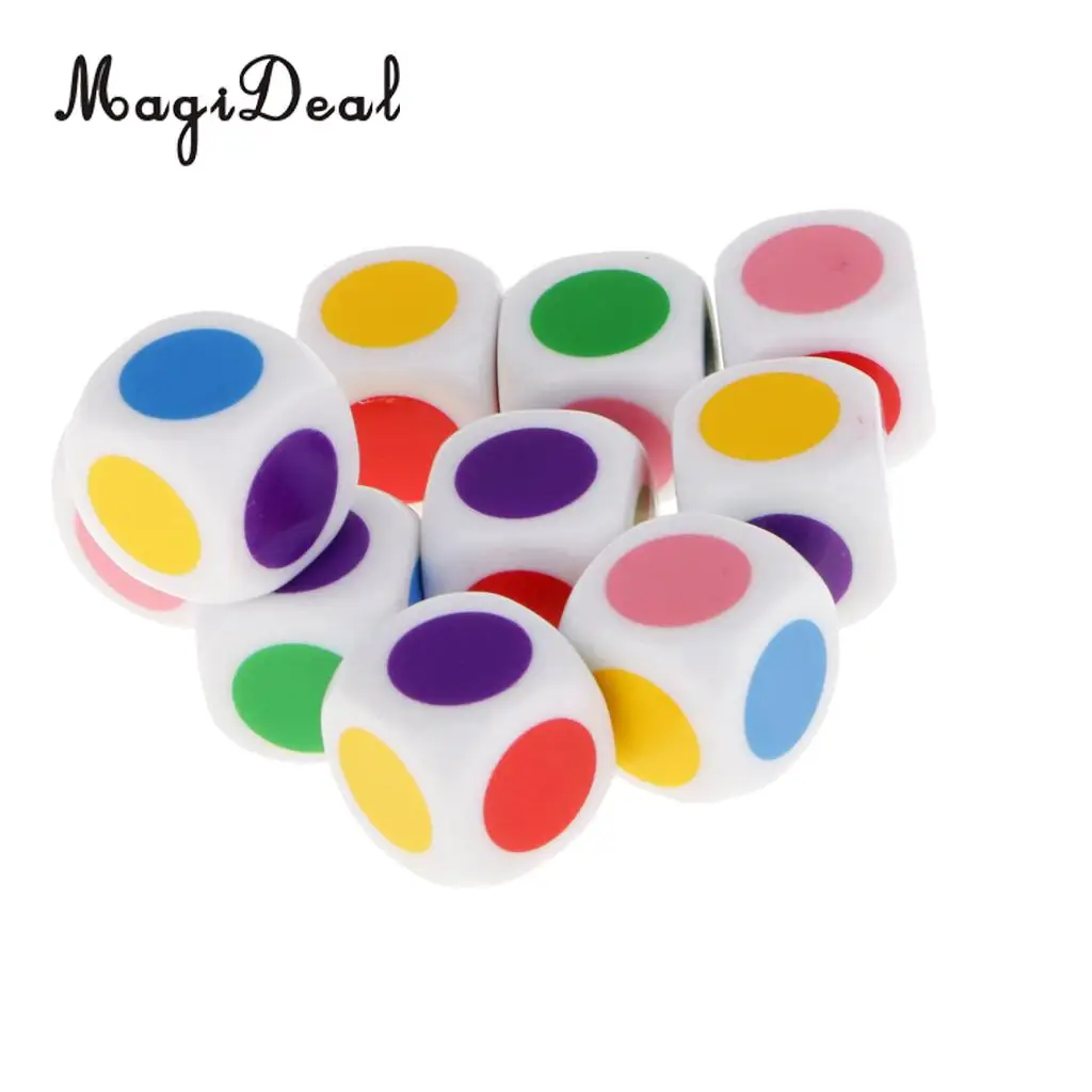 MagiDeal Colorful Kids Children Board Game 6 Colors Dices Table Games for Pub Club Family Party Educational Toys 16x16x16 mm